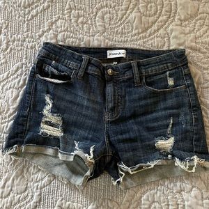 Eunina. Kadence Distressed denim shorts